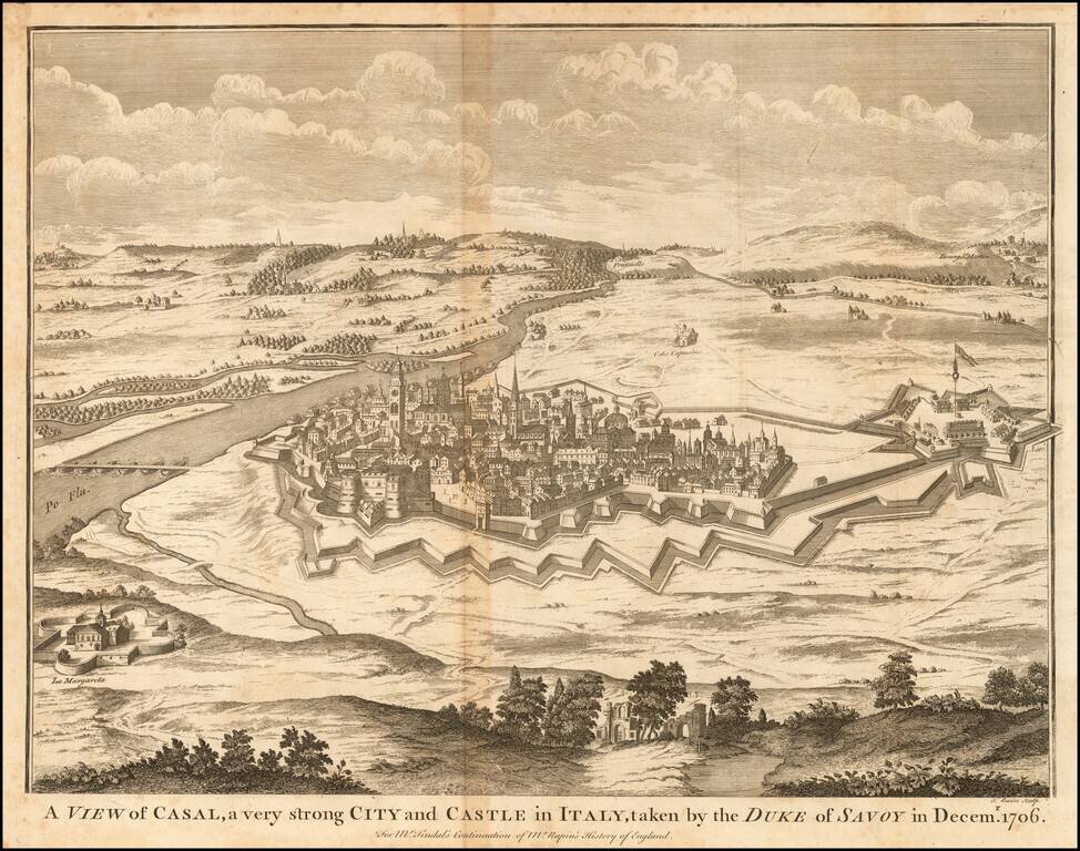 A View of Casal, a very strong City and Castle in Italy, taken by the Duke of Savoy in Decemr. 1706.