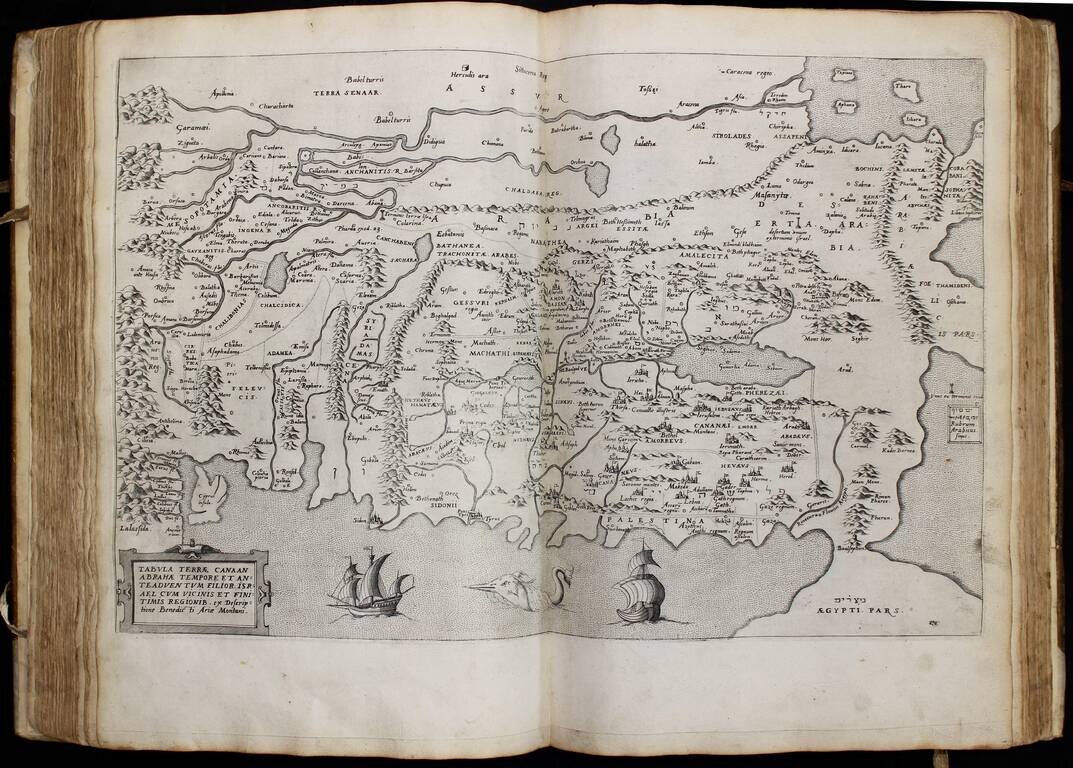 [Early Montanus World Map in Volume Eight of the Plantin Polyglot Bible]