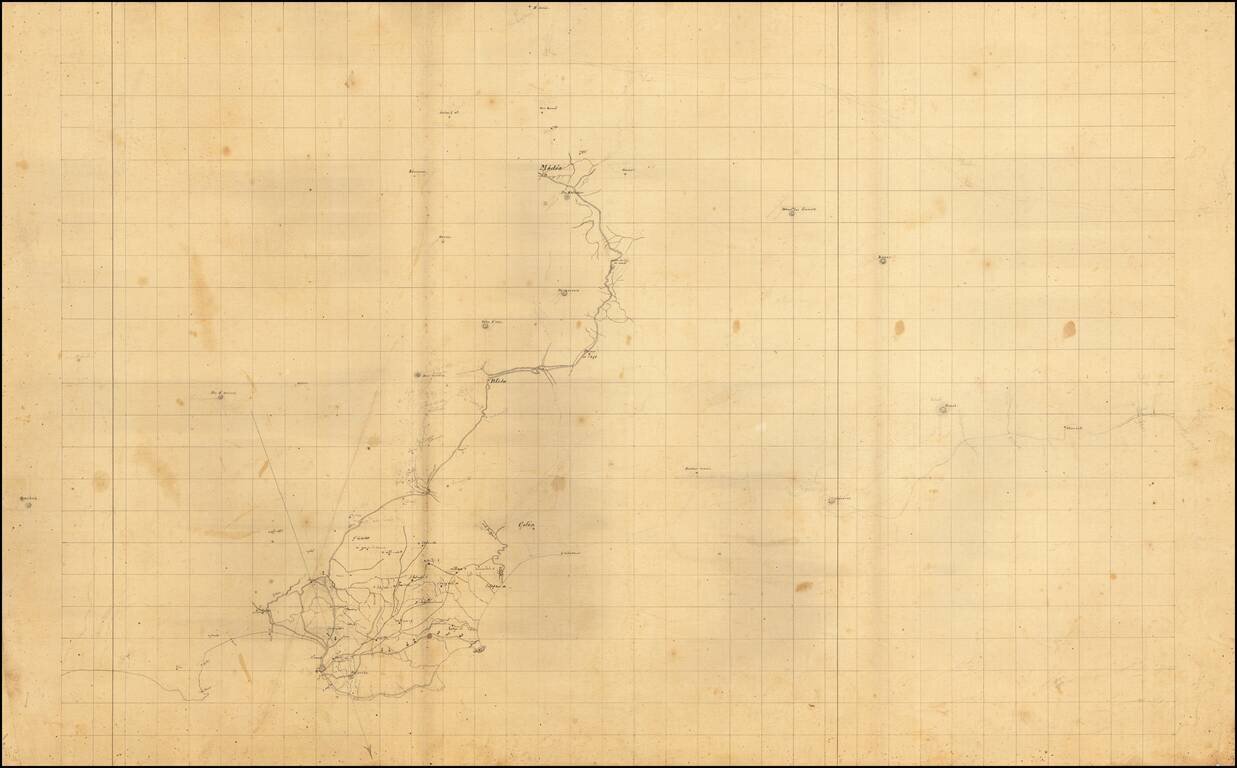 (Manuscript Map - Algiers - Colea - Blida - Medea, Algeria)