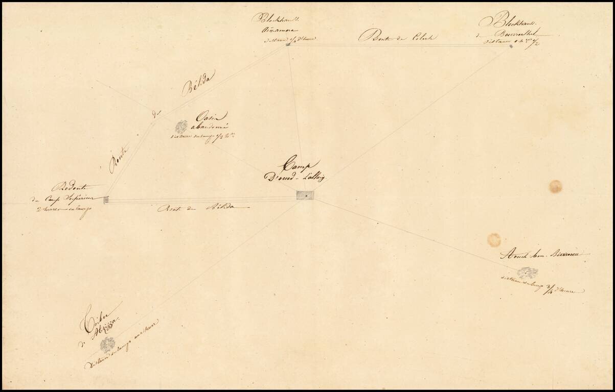(Manuscript Map - French military camp at Oued El Alleug, between Kolea and Blida, Algeria)