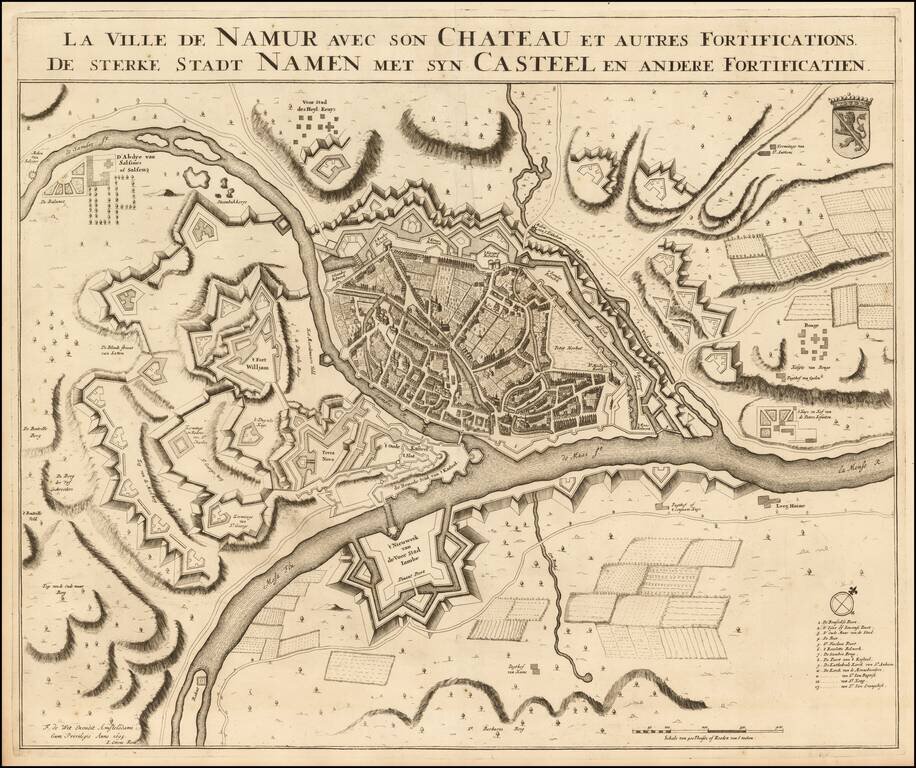 La Ville de Namur avec son Chateau et autres Fortifications |  De sterke Stadt Namen met syn Casteel en Andere Fortificatien