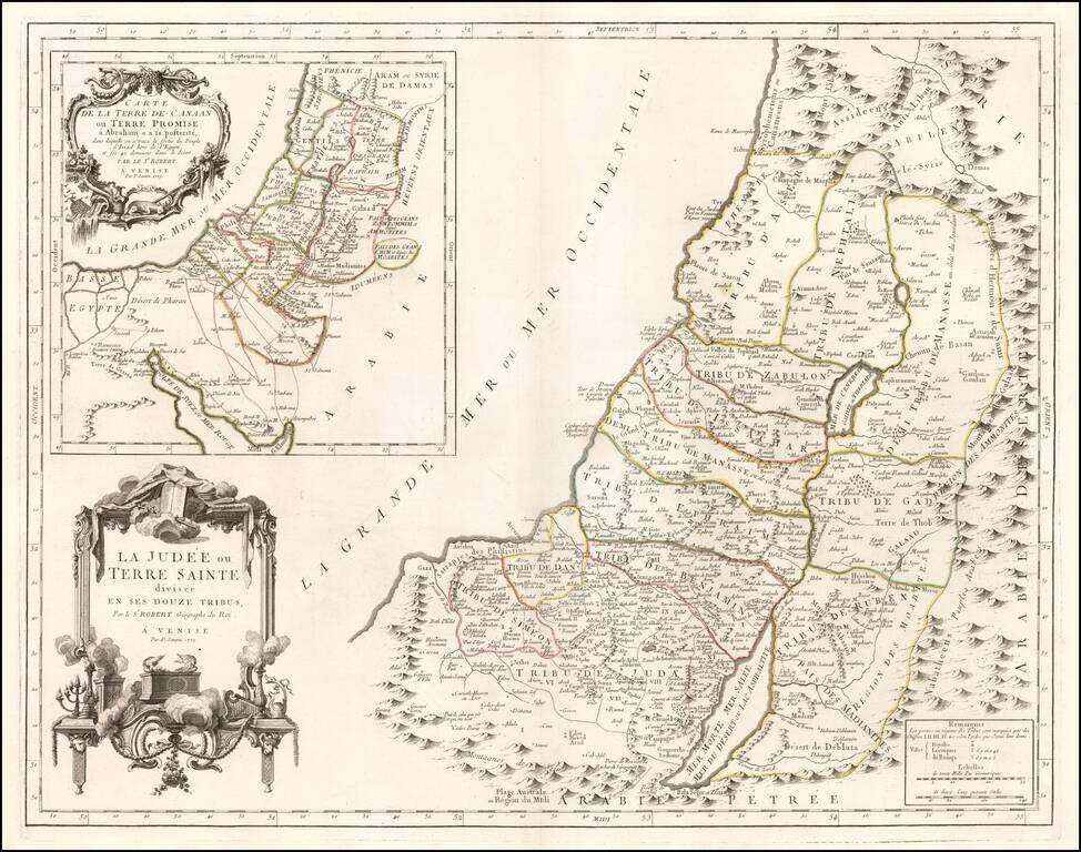 La Judee ou Terre Sainted divisee en ses Douze Tribus . . .1779