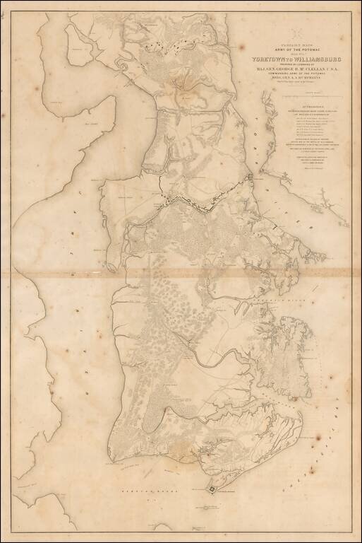 Campaign Maps Army of the Potomac Map No. 1 York Town to Williamsburg Prepared by Command of Maj. Gen. George B. McClellan. U.S.A.