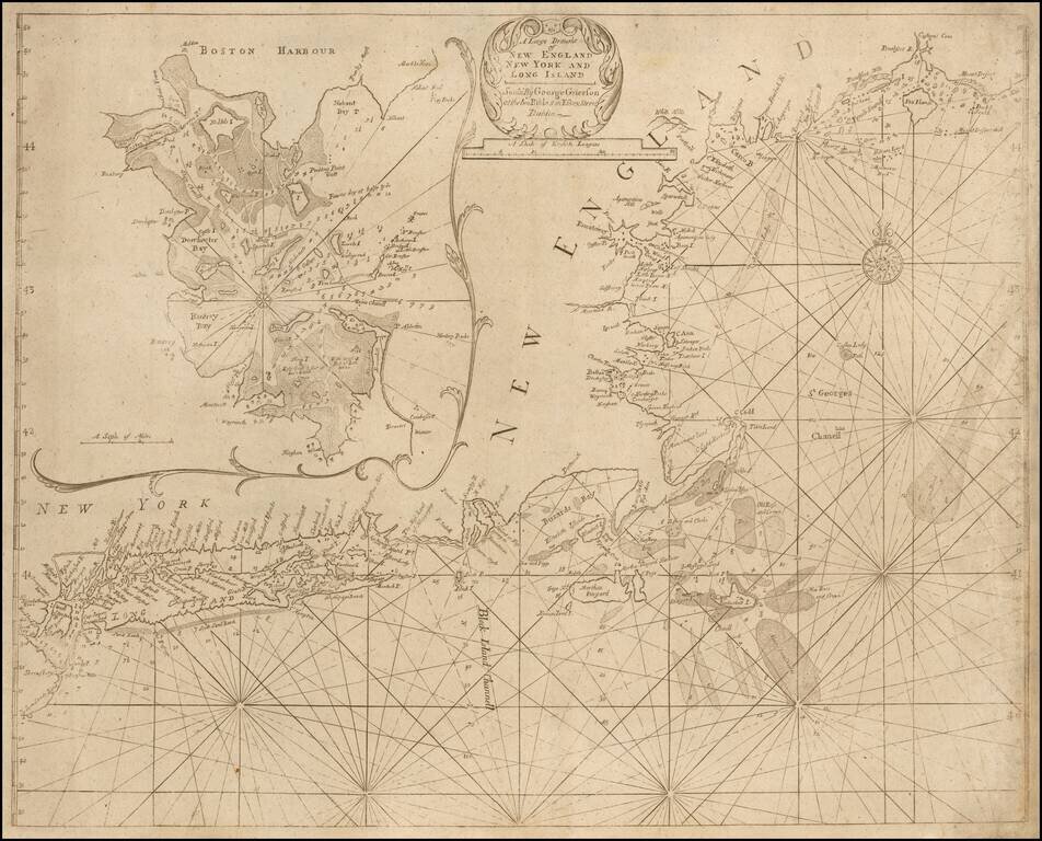 A Large Draught of New England New York and Long Island -- Sold By George Grierson at the two Bibles in Esses Street Dublin