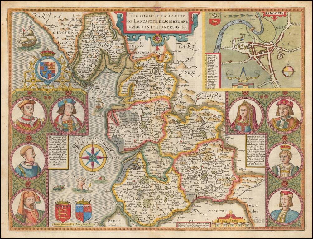 The Countie Pallatine of Lancaster Described and Divided Into Hundreds 1610