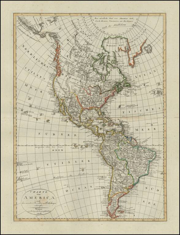 Charte von America nach den neuesten Berichten und Entdeckungen entworfen . . . 1806