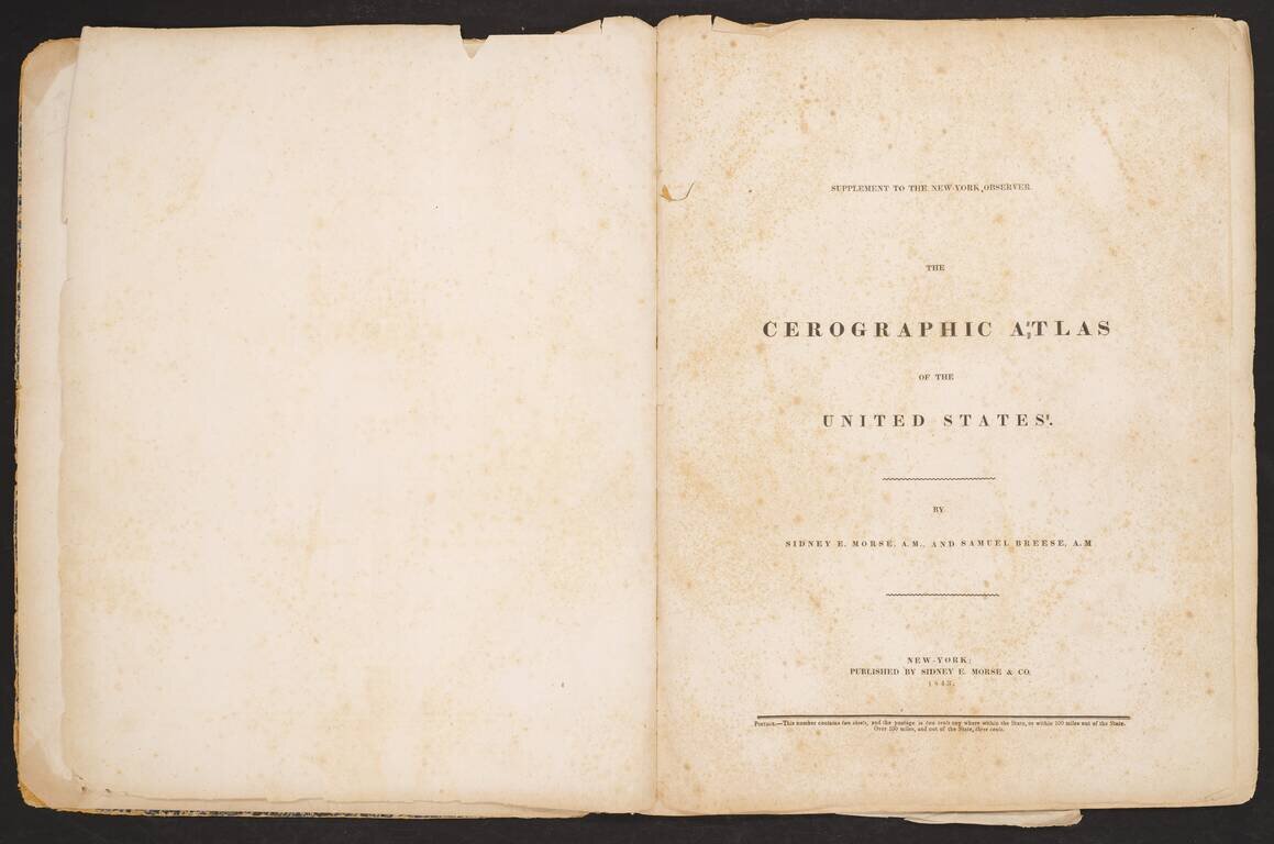 The Cerographic Atlas of the United States (Unique Colored Example!)