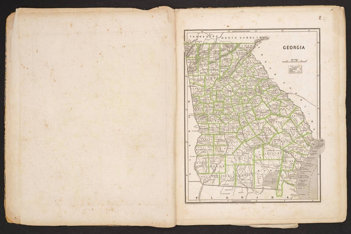 The Cerographic Atlas of the United States (Unique Colored Example!)