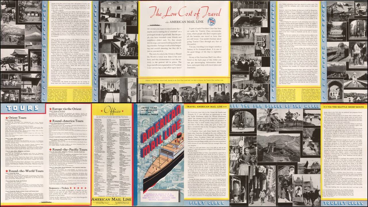 To The Orient And Around The World -- American Mail Line Dependable Service