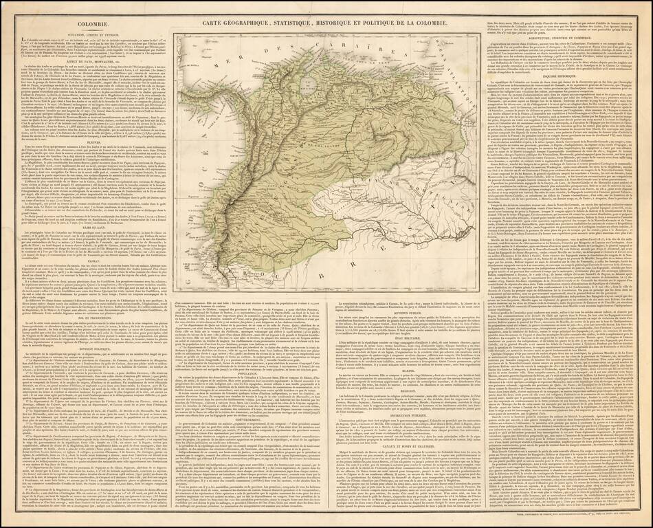 Carte Geographique, Statistique et Historique De La Colombie