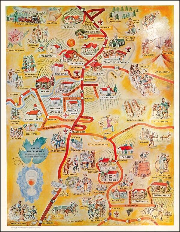 Map of the Wineries Sonoma County Wine Growers Association