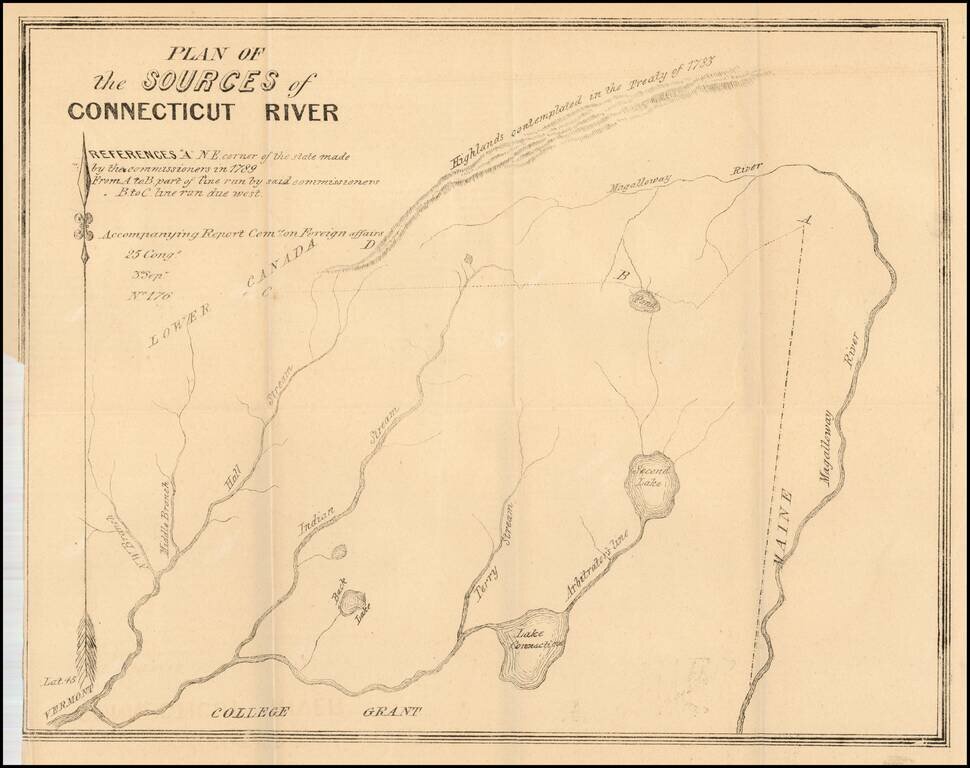 [Indian Stream Republic Report and Map] Plan of the Sources of Connecticut River