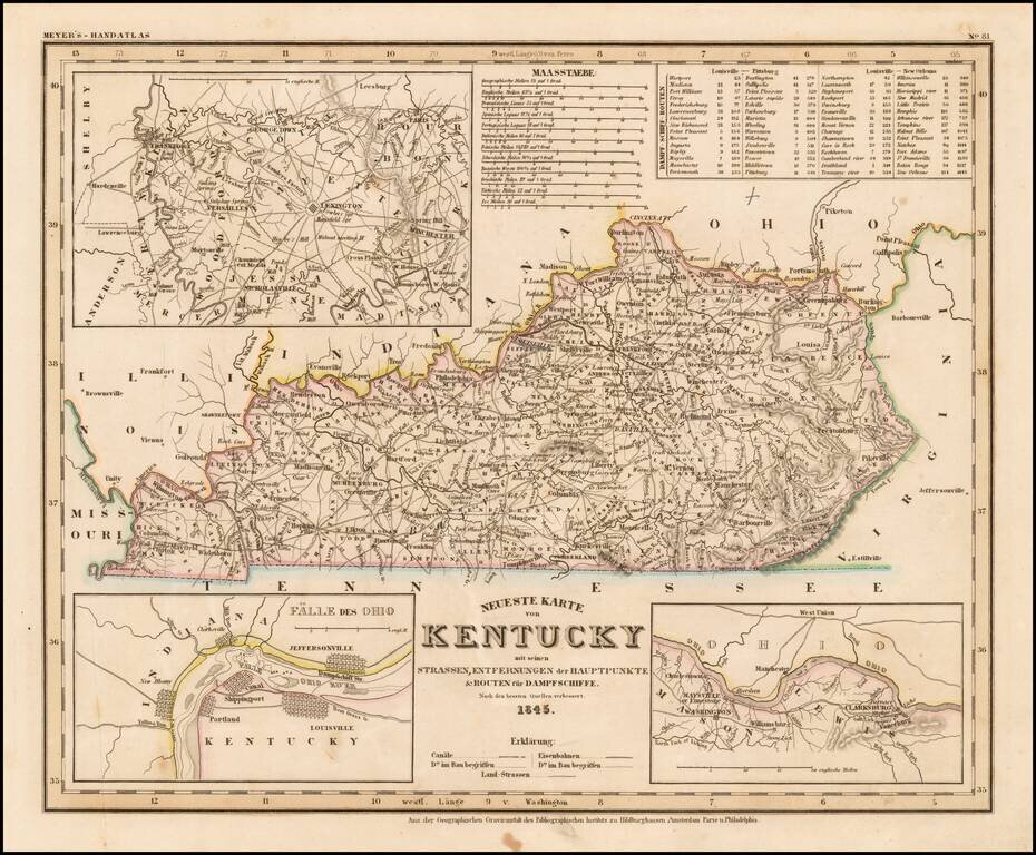 Neueste Karte von Kentucky . . .1845