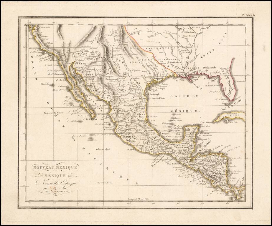 Nouveau Mexique et Mexique ou Nouvelle Espagne Par Arrowsmith