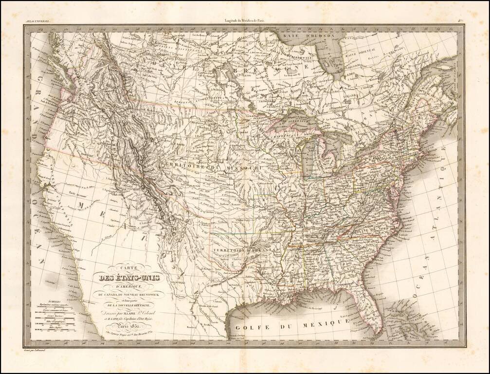 Carte Des Etats-Unis D'Amerique . . . 1832