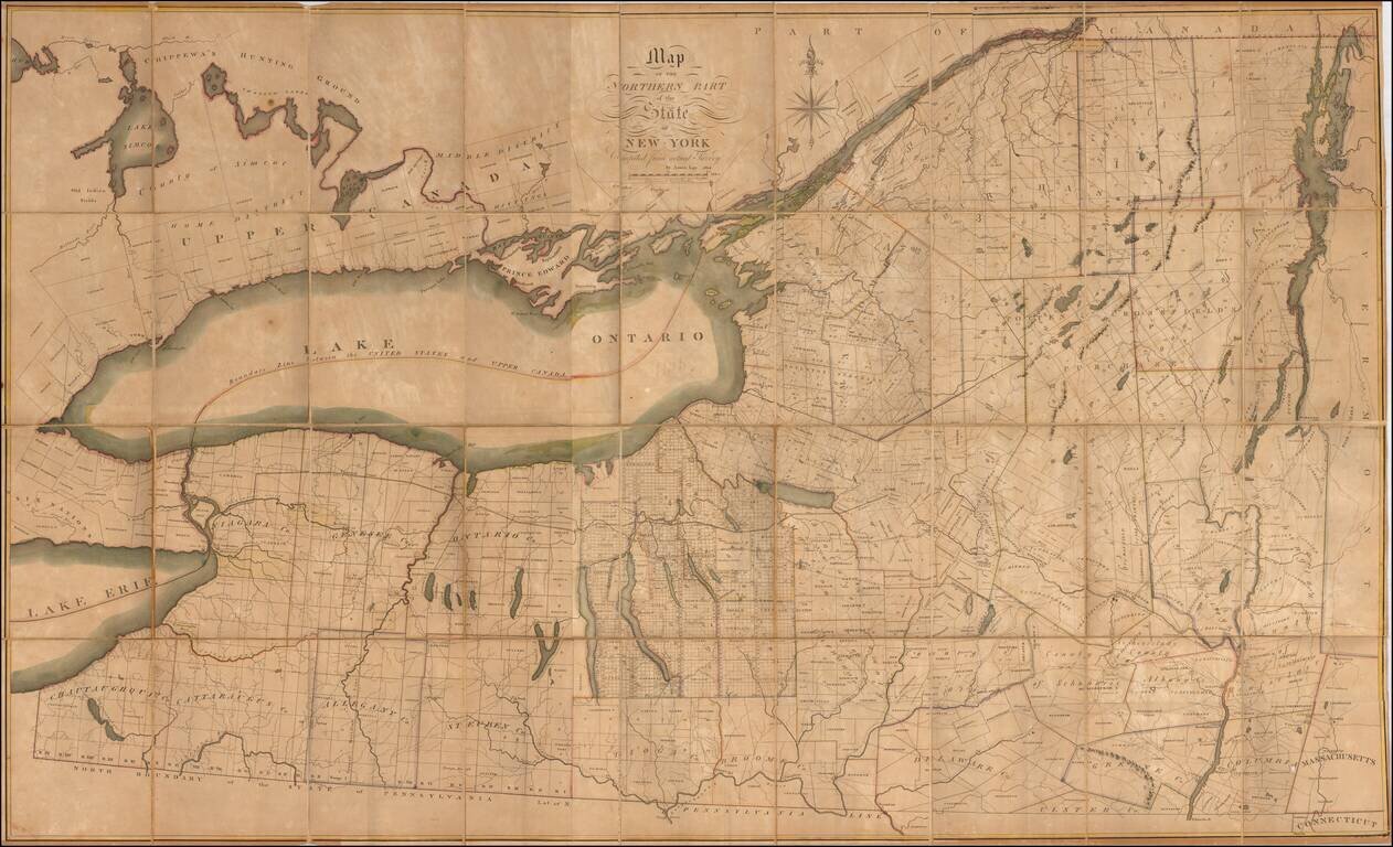 Map of the Northern Part of the State of New York Compiled from actual Survey By Amos Lay 1812