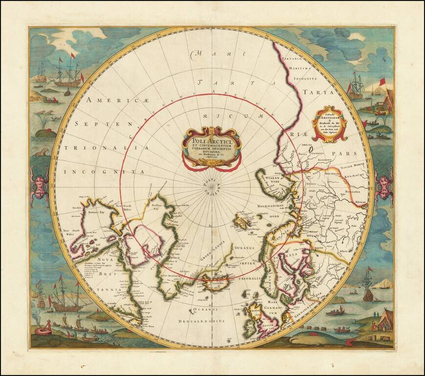 Poli Arctici et terrarum Circumiaccentium Descriptio Novissima Par Fredericum De Wit