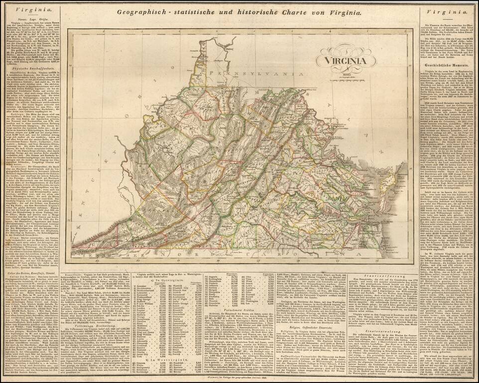 Geographisch-statistische und historische Charte von Virginia