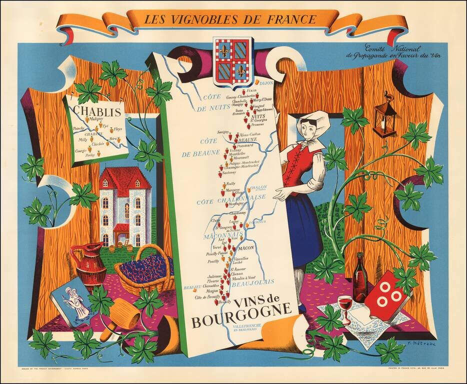 Les Vignobles De France -- Vins de Bourgogne  (The Vineyards of France -- Wines of the Burgundy Region)