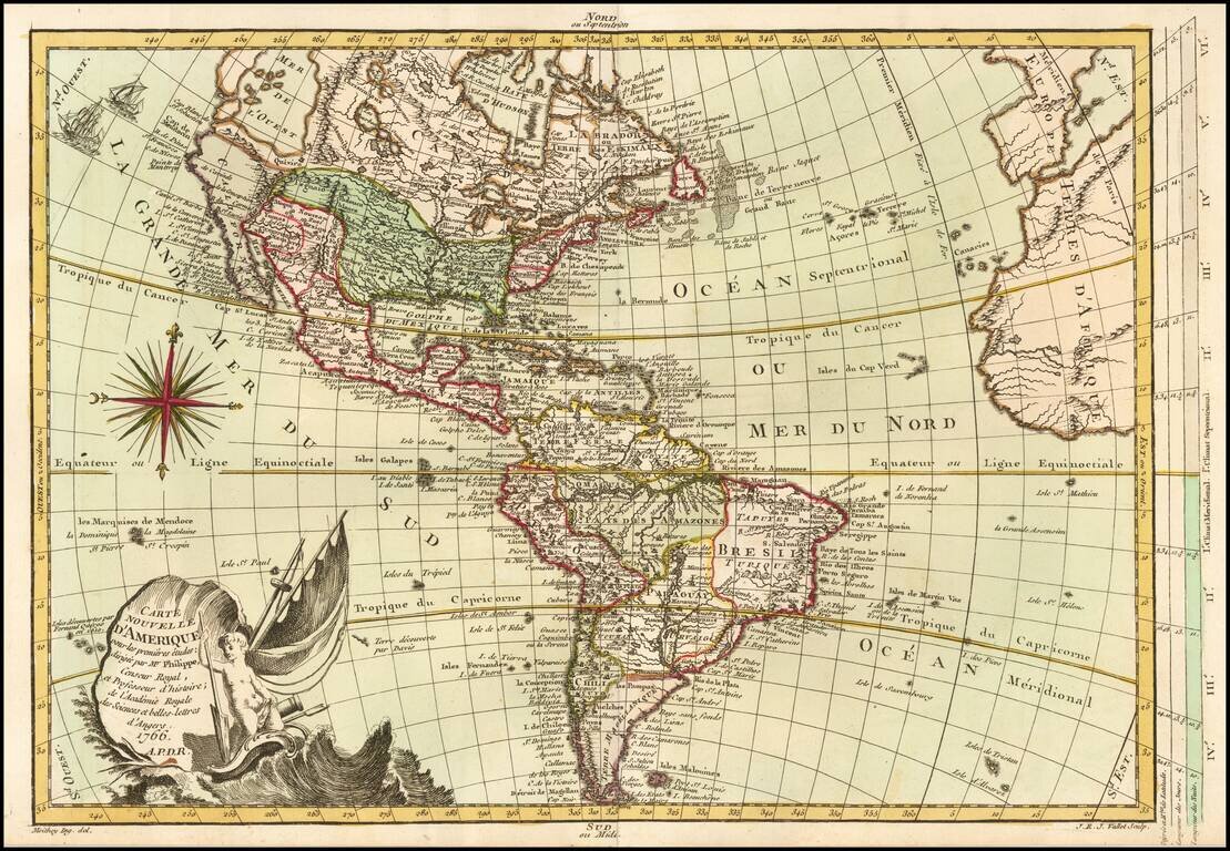 Carte Nouvelle d'Amerique : pour les premières ètudes . . . 1766