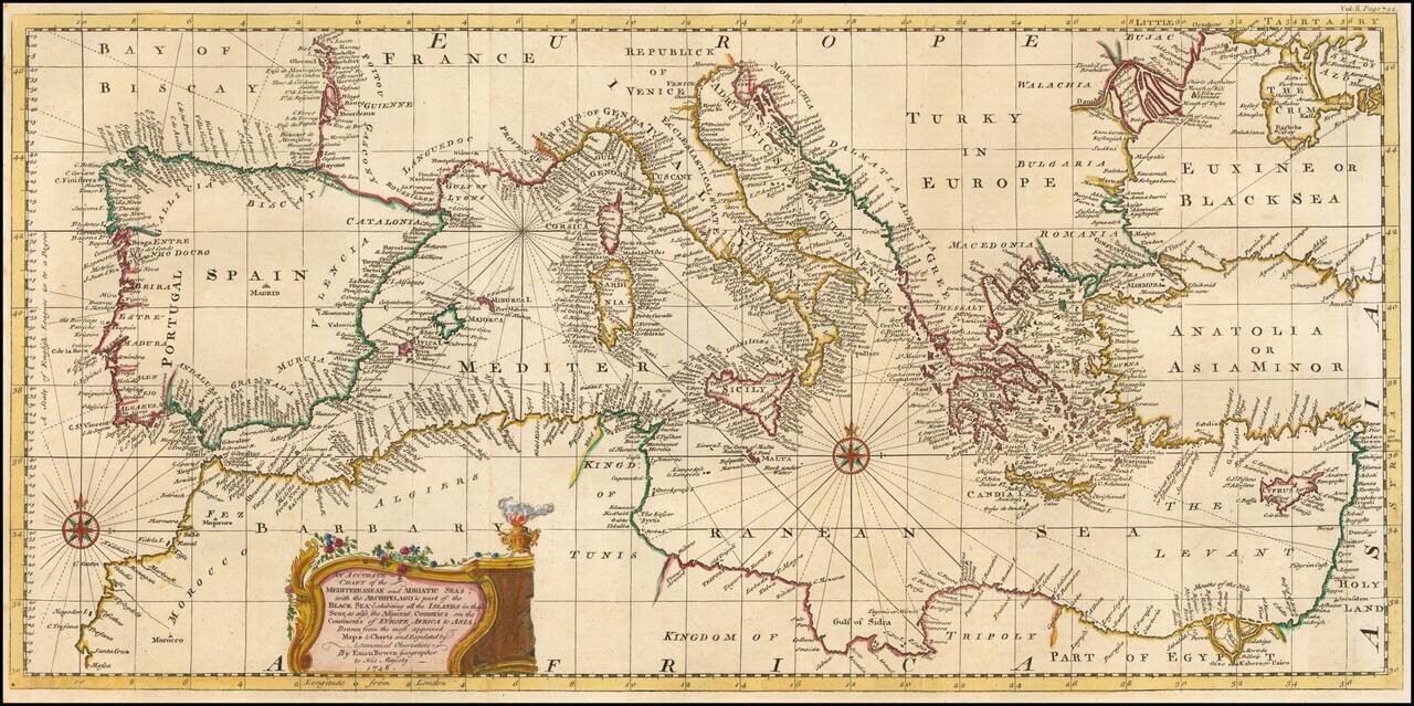 An Accurate Chart of the Mediterranean and Adriatic Seas; with  the Archipelago & Part of the Black Sea . . . 1748