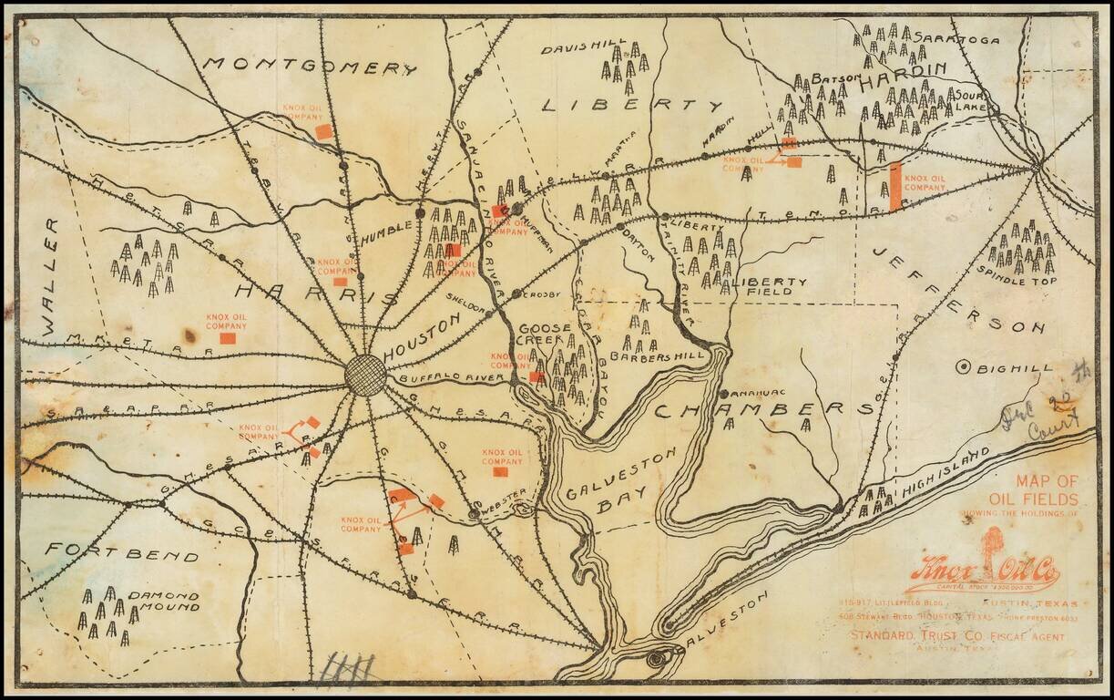 Map of Oil Fields Showing the Holdings of Knox Oil Co