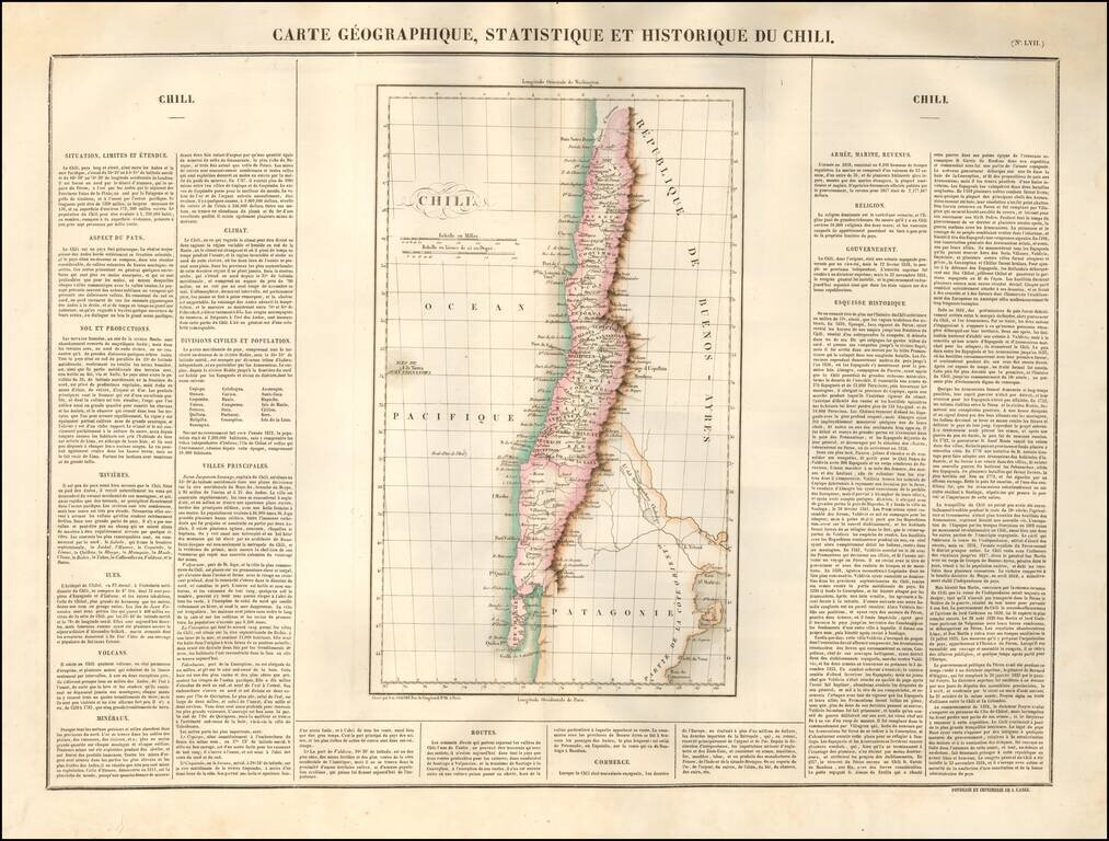 Carte Geographique, Statistique et Historique Du Chili