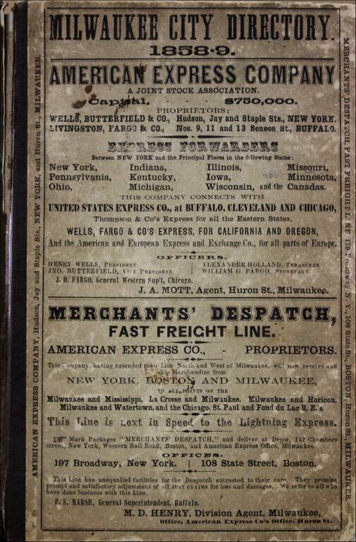 Milwaukee City and Environs Engraved expressly to accompany the City Directory for 1858 & 9. [with:] Milwaukee City Directory. 1858-9.