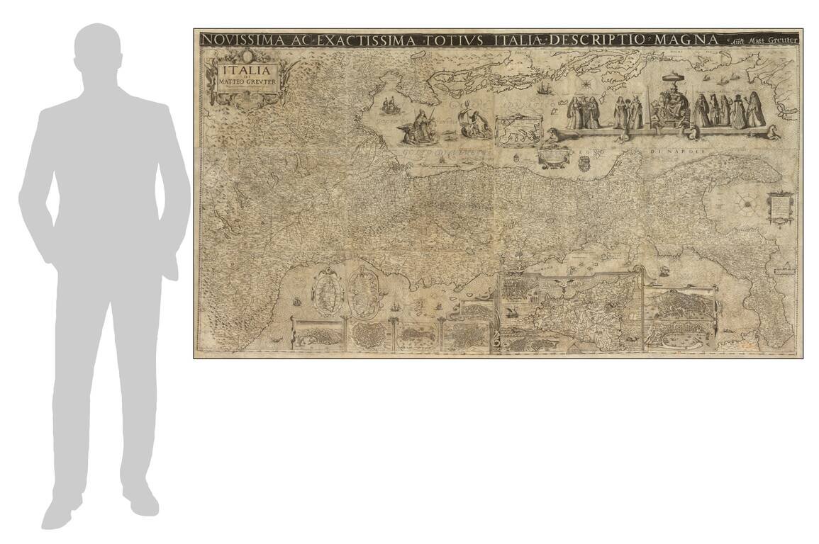 Novissima ac Exactissima Totius Italia Descriptio Magna . .  .  /  Italia di Matteo Greuter Revista et augmentata di molti luoghi principali MDC. LVII