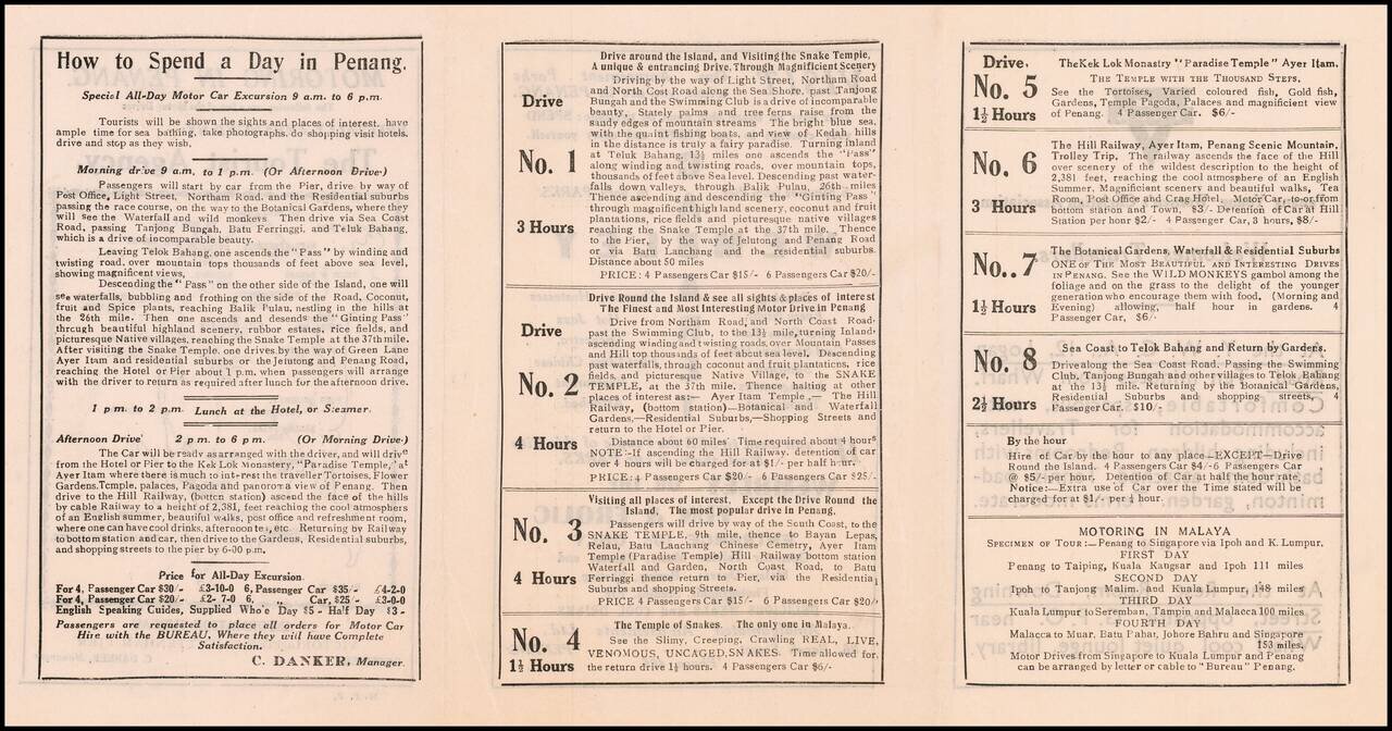 Motoring In Penang  / Penang Island 1925.  Straits Settlement