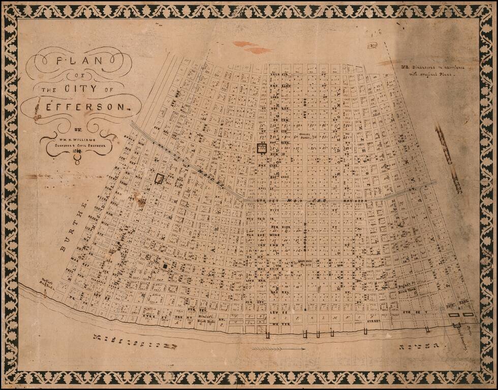 Plan of the City of Jefferson.  Wm H. Williams Surveyor & Civil Engineer 1860