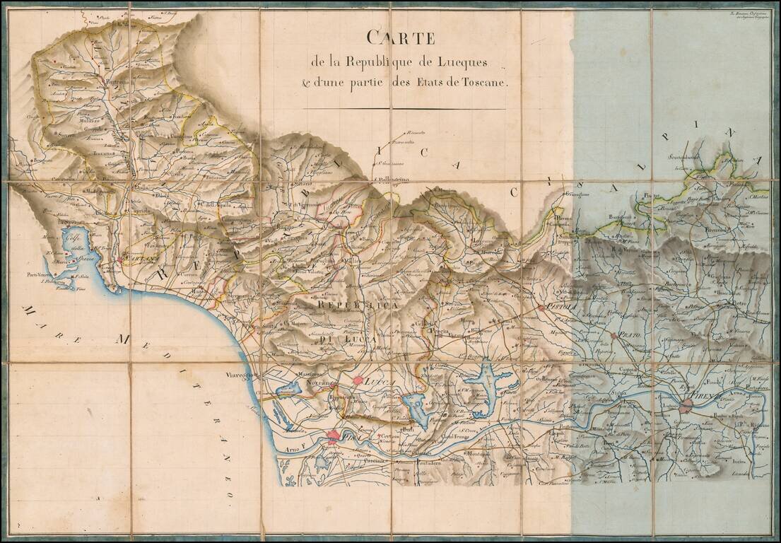 Carte de la Republique de Lucques & d'une partie des Etats de Toscane (Drawn for a Napoleonic General)