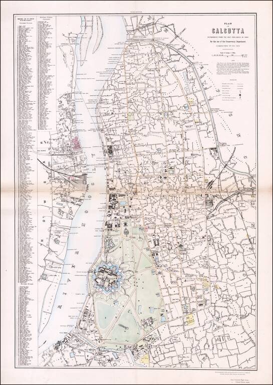Plan of Calcutta Reproduced From The Map Published in 1854 for the use of the Conservancy Department Corrected up to 1874