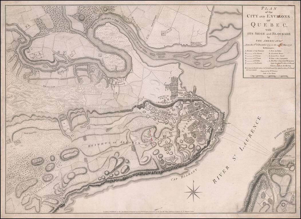 Plan of the City and Environs of Quebec with its Siege and Blockade by The Americans from the 8th of December 1775 to the 13th of May 1776