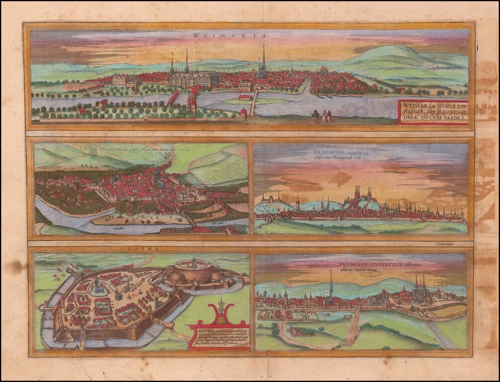 [Weimar, Erfurt, Jena, Fuld, Gotha ]  Weimaria / Iena . . . / Erdfordia . . .  / Gotha . . .  / Fuldensis . . .