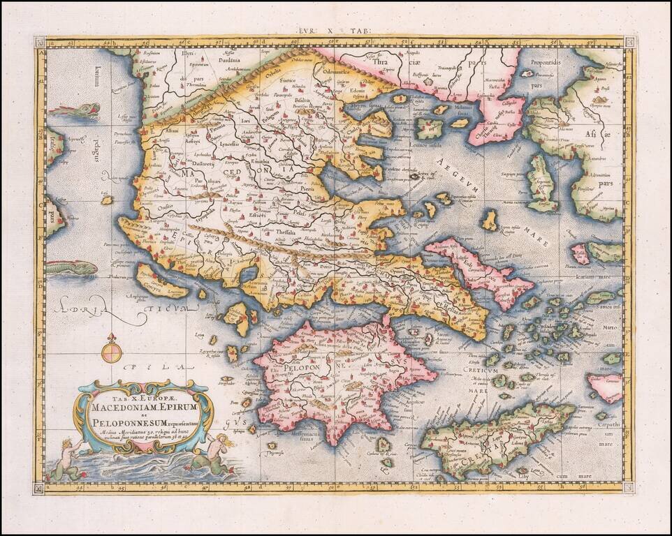 Tab. X. Europae  Macedoniam, Epirum ac Peloponnesum repraesentans . . .