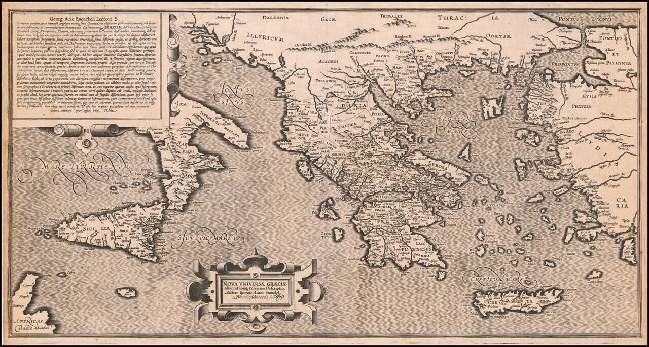 Nova Unversae Graeciae adiacentiumque terrarum Descriptio, Auctore Georgia Acacio Enenckel, L Barone Hoheneccio