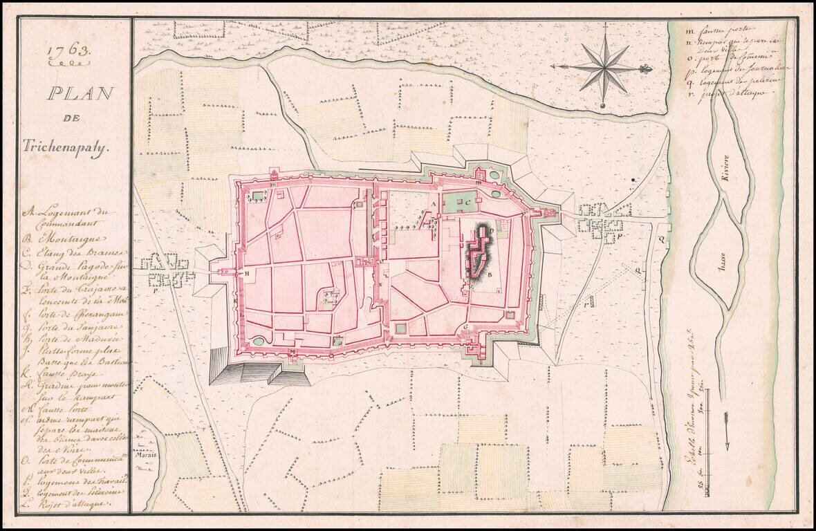 [Tiruchirappalli] 1763 Plan de Trichenapaly