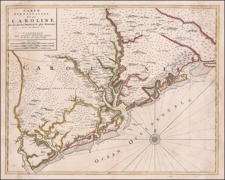 Carte Particuliere De La Caroline Dresse sur les Memoires le plus Nouveaux Par Le Sieur S[anson] . . .