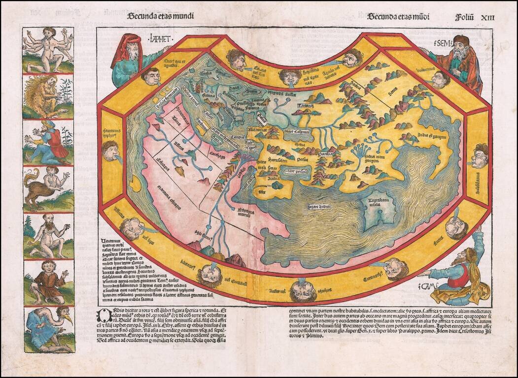 Secunda etas mundi  (World Map Before Discovery of America)