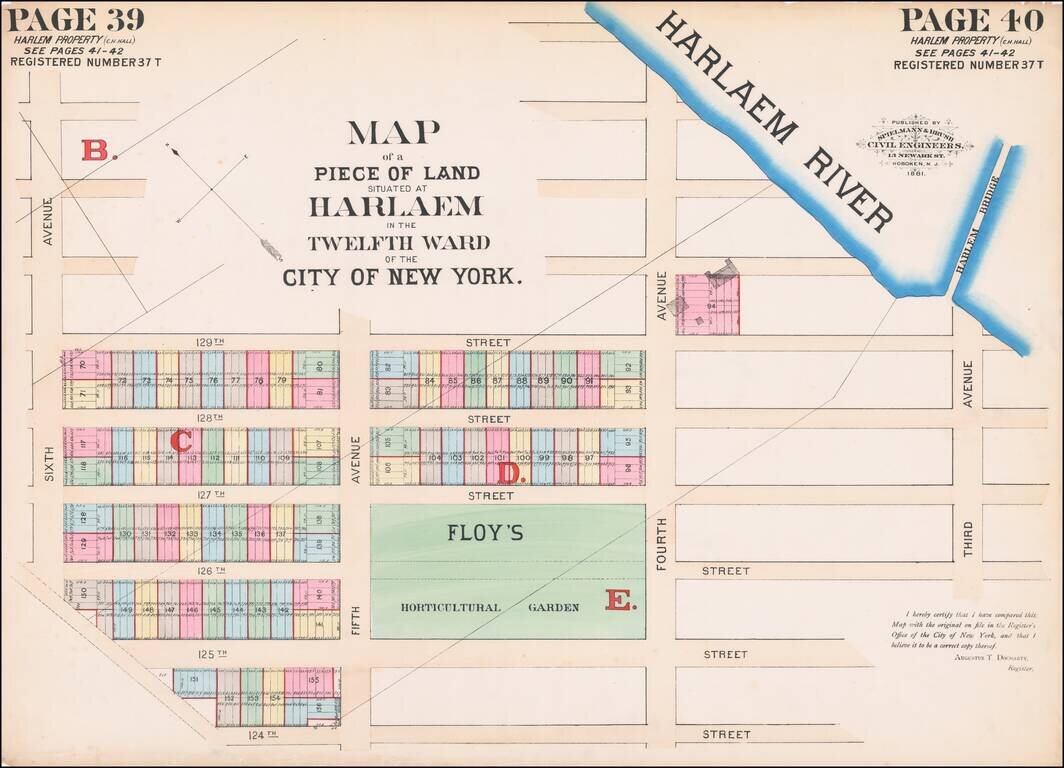 Map of a Piece of Land Situated at Harlaem in the Twelfth Ward of the City of New York.