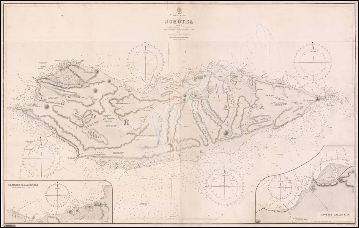 Indian Ocean -- Sokotra Surveyed by Lieutenants S.B. Haines and I.R. Wellsted, I.N. . . . 1835