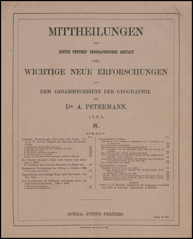 LT. Reichel's Aufnahmen Der Umgegend von Okak und Nain in Labrador