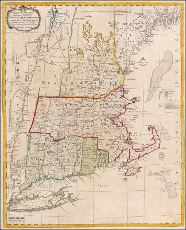 A Map of the most Inhabited part of New England, containing the Provinces of Massachusets Bay and New Hampshire, with the Colonies of Conecticut and Rhode Island, Divided into Counties and Townships . . . 1771