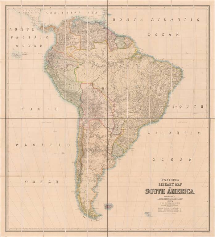 Stanford's Library Map of South America Constructed By A. Keith Johnston . . . 1864