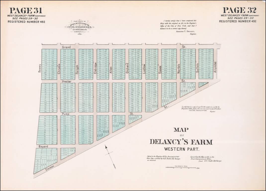 Map of Delancy's Farm Western Part.