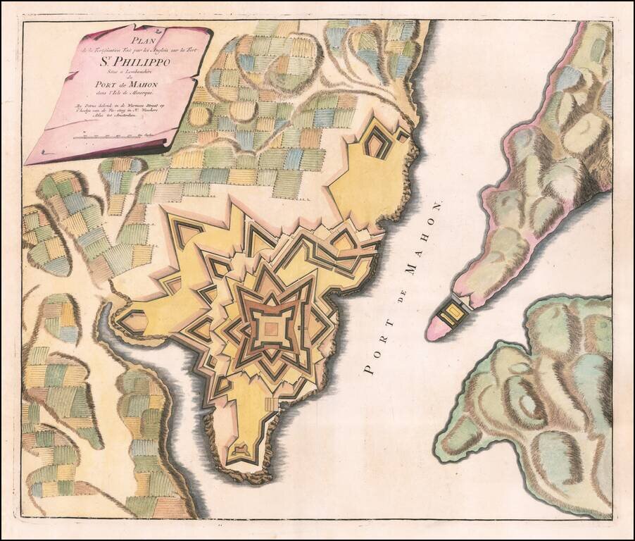 [Port Mahon, Menorca]  Plan de la Fortification Fait par les Anglois sur la Fort St. Philippo Situe a Lembouchire du Port de Mahon dans l'Isle de Minorque.
