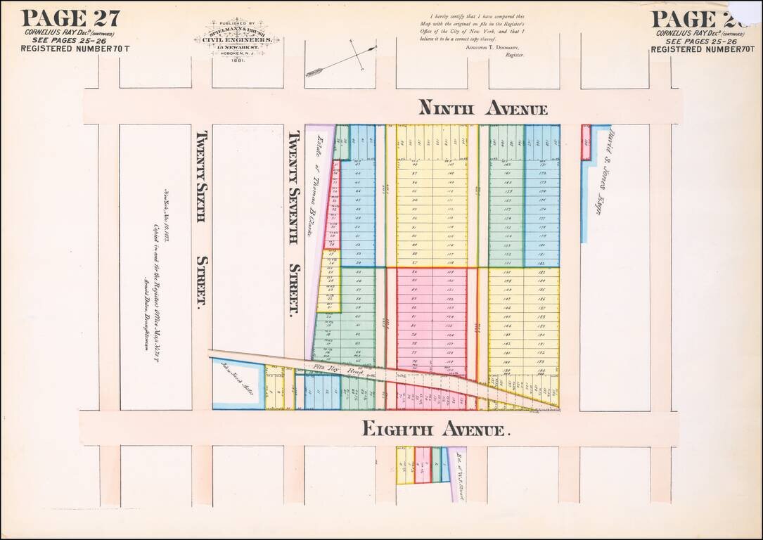 [Chelsea, New York City] Map of Land in the Twelfth Ward of the City of New York Belonging to the Estate of George C. Schroepel Decd.