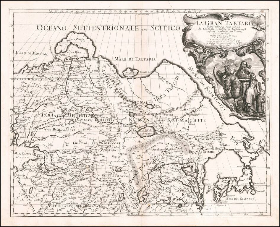 La Gran Tartaria divisa nelle sue parti prinicpali . . . conforme le relazioni, che s' hanno da gl'Itineraij de P.P. della Comp di Giesu di Monsu Tavernier e dalle Raccolie di Monsi Thevenot . . . 1683