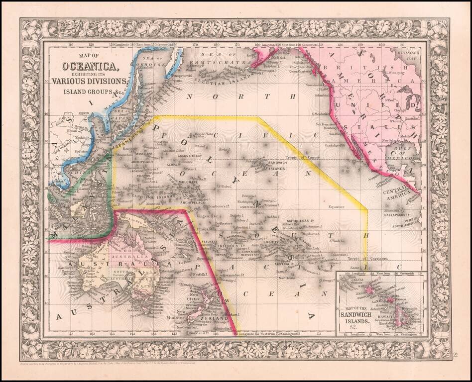 Map of Oceanica, Exhibiting its Various Divisions, Island Groups, &c.